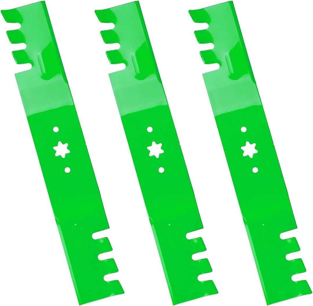 Lawn Mower Blades Toothed Mulching with 54 inch Deck Fits for 742-0677 942-0677 742-0677-X 942-0677A-X for Cub Cadet GT1054 GT1554 GT2300 RZT54 LGT1054 GTX1054 Toro GT2300, 3 PCS