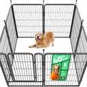 FXW Rollick Unleashed Dog Playpen for Indoor, Yard, RV Camping, 40 inch 8 Panels for Medium and Large Dogs, BlackPatented