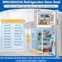 Upgraded WR24X10236 Refrigerator Door Gasket Replacement Compatible with GE Hotpoint GTS18FBSBRCC A3317ABRFRWW; 4326 Unbent WR78X10473 Fridge Gasket Replace 3016406 WR78X8693 WR24X0558 Door Seal