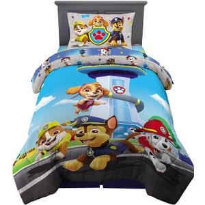 Franco Kids Bedding Super Soft Comforter and Sheet Set, 4 Piece Twin Size, Paw Patrol