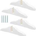 4pcs Folding Room Divider Stand, Folding Privacy Screen Holder Wooden Room Divider Stand with Screws, Heavy Duty Partition Feet for Home, Office, Hotel (4 Color Options). (White)