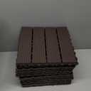 10PCS Plastic Interlocking Deck Tiles, 12x12 inches Patio Flooring, Waterproof Indoor and Outdoor Tiles All Weather for Front Porch, Backyard, Balcony, Poolside, Brown