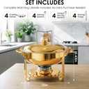 5Qt Chafing Dishes for Buffet with SS Lid 4 Pack (All Gold)