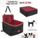 HEGGCOOE Dog Car Seat for Small Medium Dogs, Memory Foam Puppy Dog Booster Seat with Thick Cushion for Dogs Under 35lbs, Detachable Washable Pet Car Seat Travel Bed with Storage Pockets,2 Safety Belts
