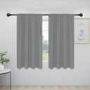 Curtains for Bedroom, Room Darkening Window Curtains for Living Room, Thermal Insulated Noise Reduction Solid Window Drapes, 2 Panels(39"x62" Light Gray)
