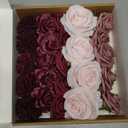 Ling's moment Artificial Flowers Fake Silk Roses Faux Foam Dahlia Gardenia Combo for DIY Wedding Bouquets Centerpieces Arrangements Bridal Shower Party Home Decorations, Marsala & Dusty Rose, 24pcs