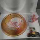 Brass Gold Semi Flush Mount Ceiling Fixture 11" Hammered Glass Shade Modern Close to Ceiling Lighting 1-Light Art Lampshade for Hallway Foyer Bedroom