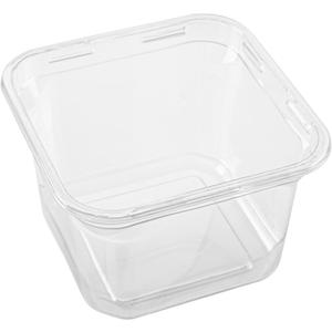 Restaurantware Deli Container 100 Pack of 16 oz Square Disposable Plastic Food Container Leak-Resistant Cold Snack Box Clear