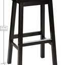 Amazon Basics Solid Wood Saddle-Seat Counter Height Bar Stools for Kitchen Island and Home Bar with Footrest, 29-Inch Height, Black, Set of 2