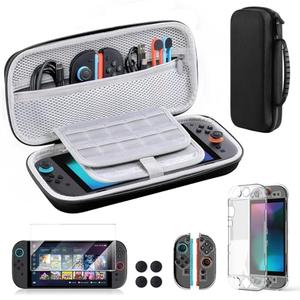 Lmcpa Accessories Bundle for Nintendo Switch 2 (2025), Gift Kit with Carrying Case, Dockable Protective Cover, HD Screen Protector, Silicone Anti-Slip Joy-Con Skins & More for Switch New Gen 2025