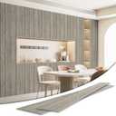 Art3d 4-Pack Glue-On Herringbone Wainscoting Panel for Interior Wall Decor - 104 x 12 Inch Polystyrene Ultralight Slim Slat Wall Panels for Living Room Bedroom, Ashtree