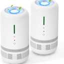 VENDFO Air Purifiers for Home, 2 Pack H13 HEPA Air Purifier for Room up to 960ft², 360° Outlet, 99.97% Particle Capture for Home,Pet,Type-C Charging, Included Adapter, VF04, White
