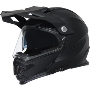 TRIANGLE Dual Sport Motorcycle Helmet Dirt Bike Helmets ATV Full Face Helmet for Adults Men with Internal Sunshield DOT Approved (Medium, Matte Black)