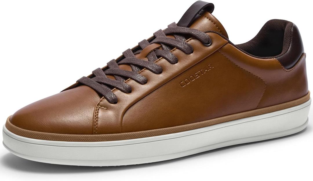 Mens Casual Shoes Comfortable Dress Sneakers Classic Lace-up Shoe Lightweight (11, Brown)