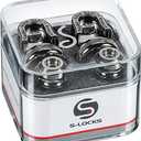 Schaller S Locks Guitar Strap Locks and Buttons (Pair) Black Chrome