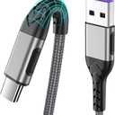 Durcord USB C Cable, Upgarded 2Pack 10ft Fast USB Type C Charging Cable for Android/Phone/Pad/Laptop, Type C Charger Braided USB Cable Compatible withi Phone 16/15/Pro/Plus/Max/Sam.Sung-Silver