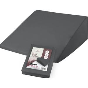 CirclesHome Wedge Pillow Cover 100% Cotton, Zippered Wedge Pillow Case Protector, Soft, Hypoallergenic & Breathable -Dark Grey, (25Wx26Lx7.5)