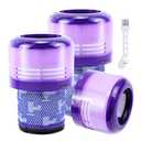 Replacement Filter Fit for Dyson V15 Detect V11 Torque Drive Animal Complete Extra Cordless Vacuum 970013-02, 4 Pack