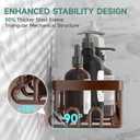 Veken Shower Caddy 6-Pack, No Drilling & Rustproof, Waterproof Adhesive Shelves Rack with Soap Holder, Large Capacity Bathroom Organizers and Storage, Wall-Mounted Kitchen & Home Decor, Brown