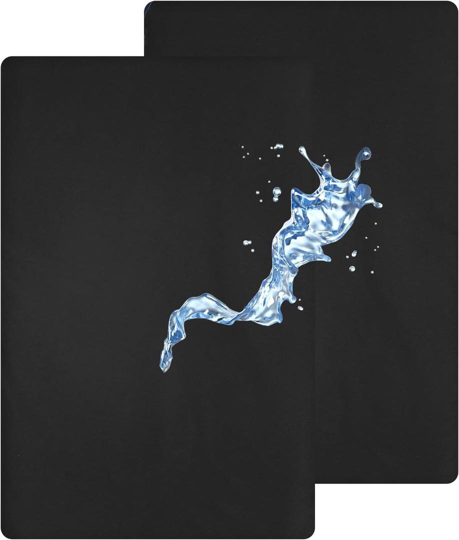 david's kids Waterproof Mini Crib Sheets, 2 Pack Ultra Soft Breathable Mini Crib Mattress Protector for Boys Girls Neutral, Universal Fit for Pack N Play, Playard and Mini Crib Mattresses, Black