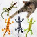 CiyvoLyeen Lizard Catnip Toys Chew Bite Resistant Toys for Indoor Cats Boredom Relief Teeth Cleaning Interactive Funny Cute Kitten Cat Lover Gifts Christmas Birthday Presents, Set of 4