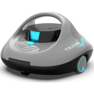 (2025 Upgraded) TALOSBO Pleco Se Cordless Pool Vacuum Up to 130 Mins Runtime, Robotic Pool Cleaner with 2.5H Fast Charge, Ideal for Flat Above Ground and Inground Pools up to 861 Sq. Ft. (Light Gray)