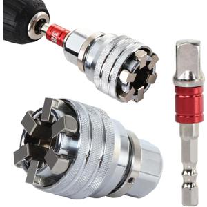 Adjustable Universal Socket Wrench, Multifunctional Sleeve, Multi-Function 10mm-19mm Universal Maintenance Socket for 3/8" Drive Ratchet Torque Wrench and Power Drill