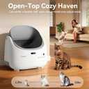 Thereye Self Cleaning Cat Litter Box, Open Top Automatic Litter Box for Multiple Cats, APP Control Smart Litter Box, Safety Sensors and Odor Control, Adjustable Entry Height Anti-Splash