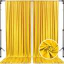 10 x 10 Feet Yellow Backdrop Curtain for Partie, Stain Background Curtains for Photoshoot, Birthday, Wedding, Halloween, Thanksgiving, Christmas, New Year Party Decorations 5Ft x 10Ft, 2 Panels
