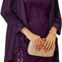 GRACE KARIN Women's Sequin Dress Wedding Guest Dresses Mother of the Bride Dresses Formal Dress Two Piece Dress Knee Length (Purple), Medium