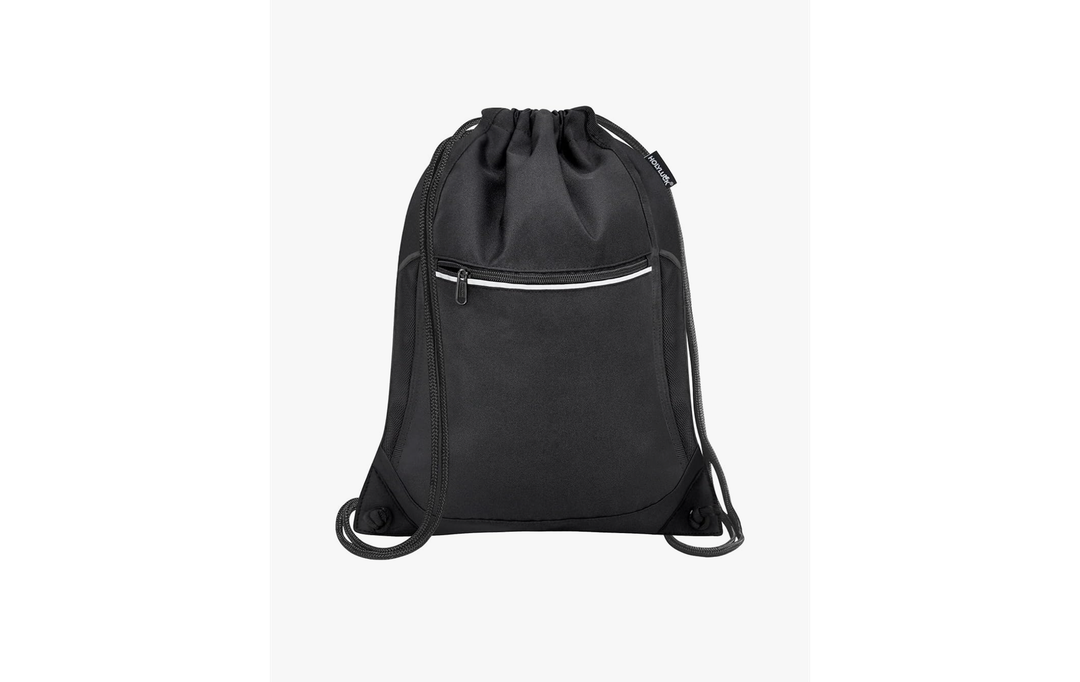 HOLYLUCK Drawstring Backpack Small Gym Bag with Mesh Pockets String Bag Backpack for Men Women, Black