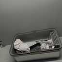 2 Pack Stainless Steel Cat Litter Box with Lid, XL Extra Large Metal Box for Big Cats, 24" L x 16" W x 12" H, Enclosed Litter Box High Sided, Non-Sticky, Include Litter Scoop (Dark Gray & Light Gray)