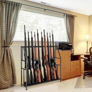 Shinoske Gun Racks, Indoor Gun Rack,Floor Standing Rifle Racks,Gun Display Storage Holder for Home or Garage Storage Organizer,Black