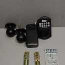 TEEHO TE001K Keyless Entry Door Lock with Handle, Electronic Keypad Deadbolt with 2 Knobs, High-Security Front Door Handle Set for Home & Rental, Smart Auto-Locking, Easy Install, Matte Black