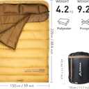 BISINNA Double Sleepinag Bag for Adults Two Person Queen Size Camping Sleeping Bag for All Season Backpacking Hiking Cold Weather with Compression Sack, X-Large