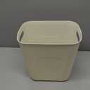UUJOLY Plastic Small Trash Can Wastebasket, Garbage Container Basket for Bathrooms, Laundry Room, Kitchens, Offices, Kids Rooms, Dorms, 3.5 Gallon, Beige