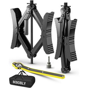 Camper RV Wheel Chock Stabilizer, Heavy Duty X-Shaped Camper Wheel Chock 2 Sets with Wrench for Travel Trailer, Fits 3.5" to 12" Wheel Gaps, Anti-Move Tire Wheel Chock