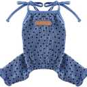 Dog Pajamas Spring Summer Dog Clothes for Small Dogs Girl Boy Star Strap Puppy Onesie Pjs for Doggie Pet Cat Jammies Apparel, Large