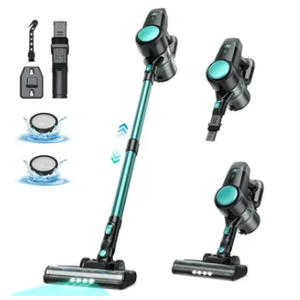Cordless Vacuum Cleaner for Home - Powerful Stick Vacuum with HEPA Filter, 55-Min Runtime, LED Light, Anti-Tangle Brush, Detachable Battery,Lightweight Vacuum for Pet Hair,Carpets & Hard Floors