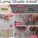 KUNJOULAM Modern Floor Lamp, Black Pole Floor Lamps, Simple Design Tall Lamp with Beige Lampshade, Standing Lamp for Living Room, Bedroom, Office, Home (Without Bulb)