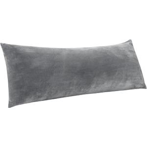 BEDELITE Body Pillow Cover with Zipper Closure, Super Soft and Cozy Fuzzy Fleece Body Pillowcase 20 x 54 Inches, Luxury Fluffy Plush Long Body Pillow Pillowcase for Fall and Winter(Gray)