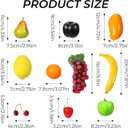 20 Pcs Artificial Fruit Pack Look Real Frutas Fake Fruit Decorativas Realistic Table Display Simulation for Decoration Home Kitchen Fake Strawberry Apple Grapes Mixture Fruits