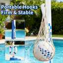 Inground Pool Volleyball Net Set, 15-25FT Adjustable Water Volleyball Kit, Complete System Includes: Pro-Net, Heavy-Duty Bases, 2 Balls & Pump, Summer Outdoor Pool Games for Adults & Kids