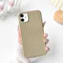 NITITOP Compatible for iPhone 11 Case Cute for Women Girls Woven Pattern Matte Braid Design Solid Color Soft Silicone Shockproof Cover - Khaki