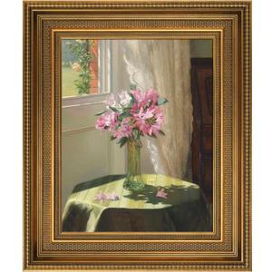 Vintage Canvas Frame for 5x7 Art Prints Oil Paintings, 2.4" Extra Wide Ornate Open Back Wall Picture Frames for Landscape Family Animal Memorial Portraits, No Glass & Backing (Gold)