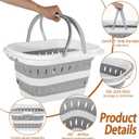 2 Pack Collapsible Laundry Baskets with Comfort Handles, 10.6 Gallon Collapsible Laundry Clothes Hamper Portable Space Saving Pop-Up Laundry Hamper Storage Container, 13.8x7.9x10.8 inches