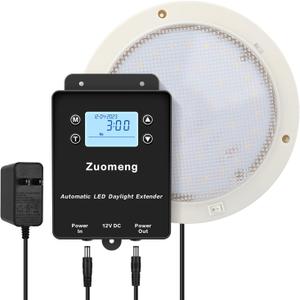 Automatic LED Daylight Extender, Zuomeng Chicken Coop Light with Intelligent Programmable Timer, IP65 Waterproof, Boosts Light for Hens, Enhances Egg Production