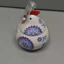 Acellegic Ceramic Salt Cellar with Lid and Spoon, 13oz Large Chicken Salt Jar, Chicken Cookie Jar with Spoon for Counter, Coffee, Sugar, Spices and Candies, Kitchen Christmas Decoration(Blue)