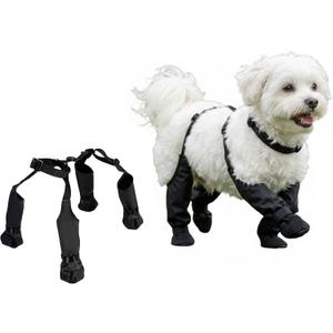 Waterproof, Anti-Slip Dog Boots for Small/Medium Dogs. Protects Paws on hot Pavement, Snow, and Outdoor Walks. Secure Harness Design. Ideal for All Seasons (M)