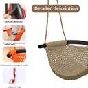 Hand-Knitting Toddler Swing, Swing Seat for Kids with Adjustable Ropes, Little tikes Swings Set, for Outdoor Indoor, Playground, Backyard (Light Brown)
